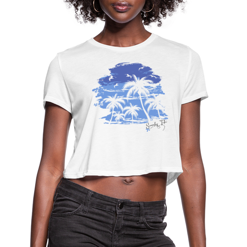 Sneaky Island Cropped T-Shirt - white